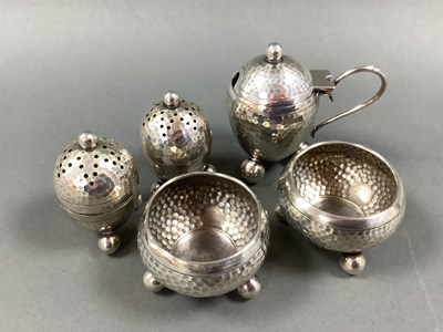 Lot 51 - A Matched Hallmarked Silver Five Piece Cruet...