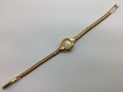 Lot 253 - Omega; An 18ct Gold Ladies Wristwatch, the...