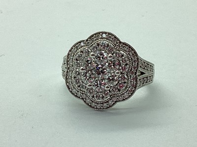 Lot 173 - A Modern Highly Decorative Diamond Set Cluster...