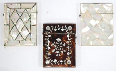 Lot 1292 - A Mid XIX Century Tortoiseshell Card Case,...