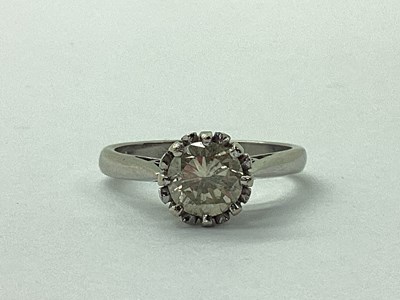 Lot 166 - An 18ct White Gold Single Stone Diamond Ring,...