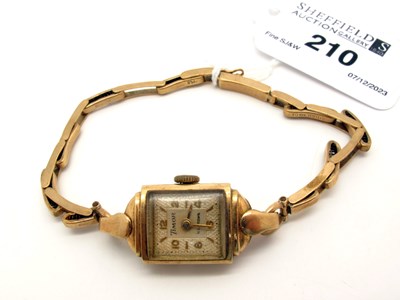 Lot 210 - Timor; A 9ct Gold Cased Ladies Wristwatch, the...