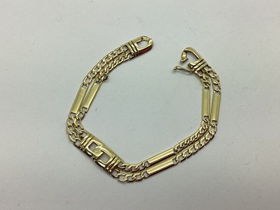 Lot 186 - An Unusual Two Row Flat Link Bracelet, of...