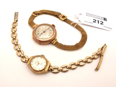 Lot 212 - A Vintage 9ct Gold Cased Ladies Wristwatch, on...