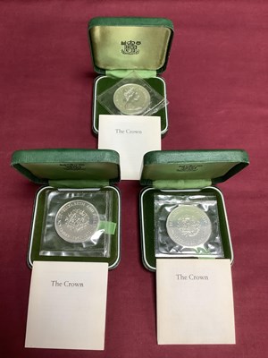 Lot 129A - Three Royal Mint 1972 Silver Proof Crowns, all...