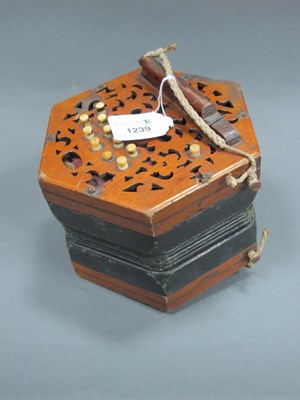 Lot 1239 - An English Made Late XIX Century Concertina,...