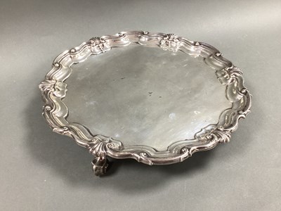 Lot 34 - A Hallmarked Silver Waiter, JD&S, Sheffield...