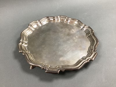 Lot 93 - A Hallmarked Silver Waiter, Mappin & Webb,...