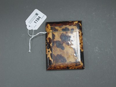 Lot 1194 - A XIX Century Tortoiseshell Card Case, 8cm wide.