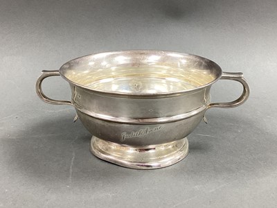 Lot 38 - A Hallmarked Silver Twin Handled Christening...