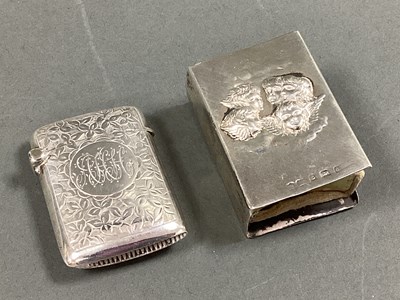 Lot 30 - A Hallmarked Silver Vesta Case, allover leaf...