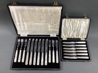 Lot 97 - A Set of Six Hallmarked Silver and Mother of...