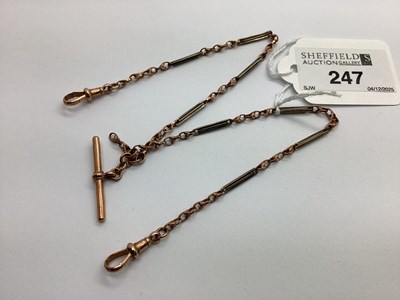 Lot 247 - A Dainty 9ct Rose Gold Fancy Link Double...