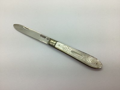 Lot 117 - An Edwardian Hallmarked Silver and Mother of...