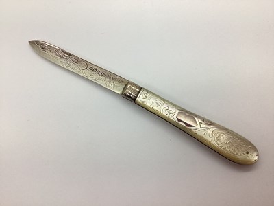 Lot 126 - A Victorian Hallmarked Silver and Mother of...