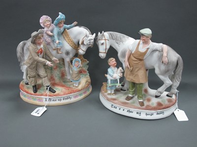 Lot 1069 - Continental Bisque Pottery Figure Groups, 'Can...