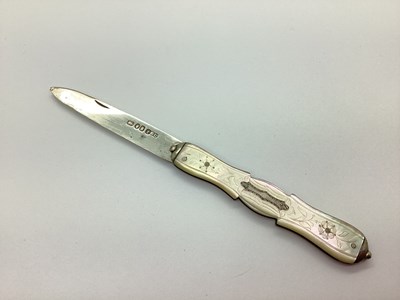 Lot 121 - A Victorian Hallmarked Silver and Mother of...