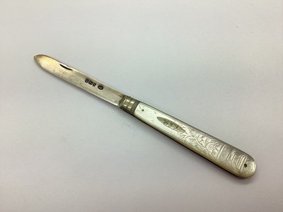 Lot 133 - A Victorian Hallmarked Silver and Mother of...