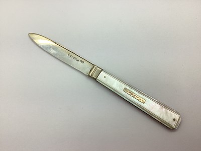 Lot 135 - A Victorian Hallmarked Silver and Mother of...