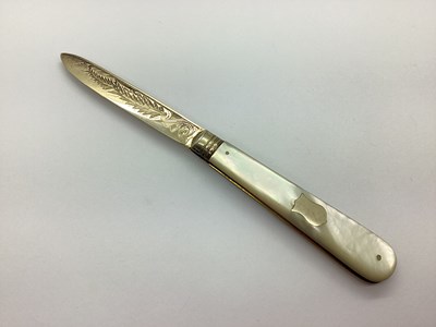 Lot 137 - A Victorian Hallmarked Silver and Mother of...