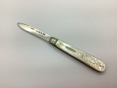 Lot 141 - A Victorian Hallmarked Silver and Mother of...