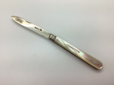 Lot 127 - A Victorian Hallmarked Silver and Mother of...