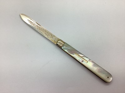 Lot 150 - A Victorian Hallmarked Silver and Mother of...