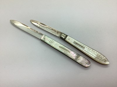 Lot 147 - A Victorian Hallmarked Silver and Mother of...