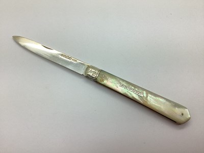 Lot 145 - A Victorian Hallmarked Silver and Mother of...