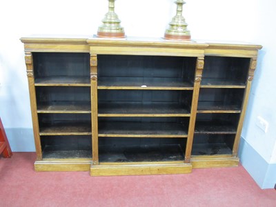 Lot 1497 - An Early XX Century Walnut Breakfront Bookcase,...