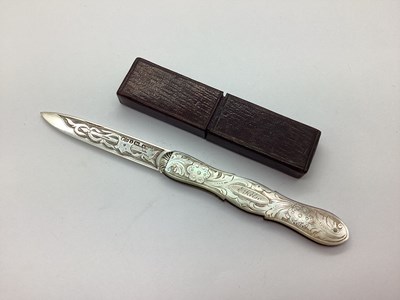 Lot 161 - A Victorian Hallmarked Silver and Mother of...