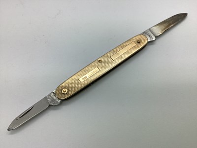 Lot 239 - A Two Blade Folding Pocket Knife, the 9ct gold...