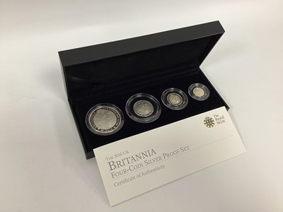Lot 195A - 2010 Royal Mint Silver Proof Britannia Four...