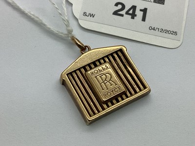 Lot 241 - A Novelty 9ct Gold Pendant As A Rolls Royce...