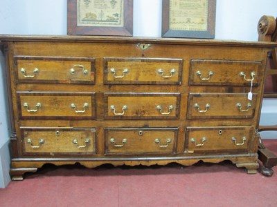 Lot 1498 - A Late XVIII Century Oak Mule Chest, with...