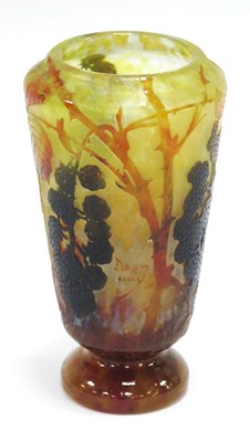 Lot 1006 - A Daum, Nancy Cameo Glass Vase, of tapered...
