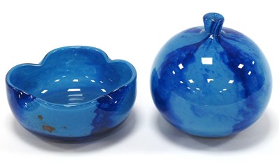 Lot 1004 - A Daum, Nancy Blue Flecked Glass Vase, of...