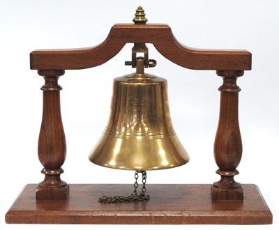 Lot 1259 - A Brass Ship's Bell, engraved "Metal from HMS...