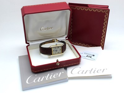 Lot 215 - Must de Cartier; A 2413 Tank Wristwatch, 925...