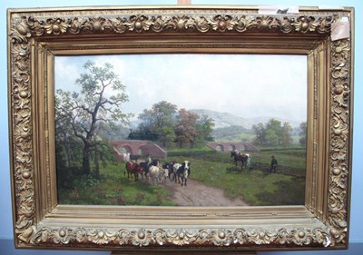 Lot 1232 - B KERUSTE? 
Country Scene with Plough, Cow and...