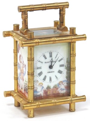 Lot 1348 - A XX Century Brass Cased Carriage Clock, with...