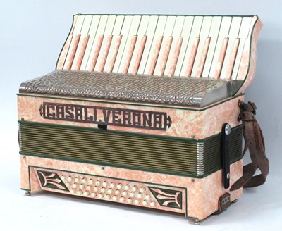 Lot 1365A - A Casal Verona Piano Accordion, with pink...