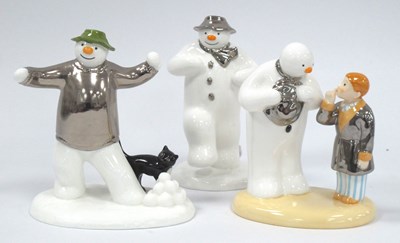 Lot 1105 - Three Coalport Characters Snowman Series...