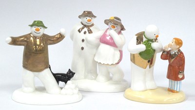 Lot 1102 - Three Coalport Characters Snowman Series...