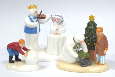 Lot 1042 - Three Coalport Characters Snowman Series...