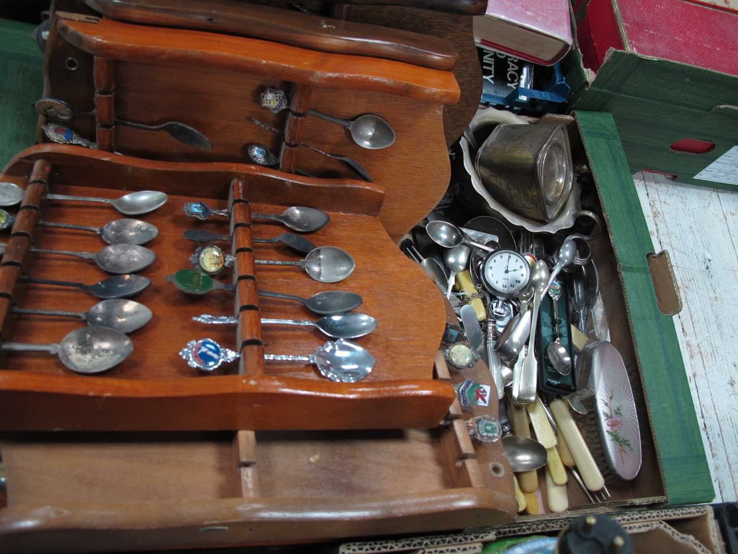 Lot 1097 - Silver plate to include many spoons in eight...