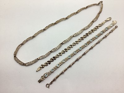 Lot 177 - A Kit Heath Stone Set Panel Bracelet, together...