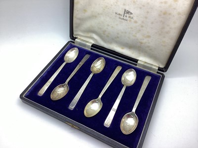 Lot 103 - A Set of Six Hallmarked Silver Teaspoons,...