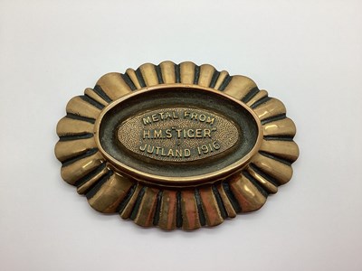 Lot 814 - WWI Royal Navy Trench Art Ashtray, 'Metal From...