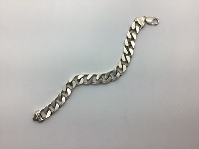 Lot 248 - A Solid Curb Link Bracelet, stamped "Italy 925"...